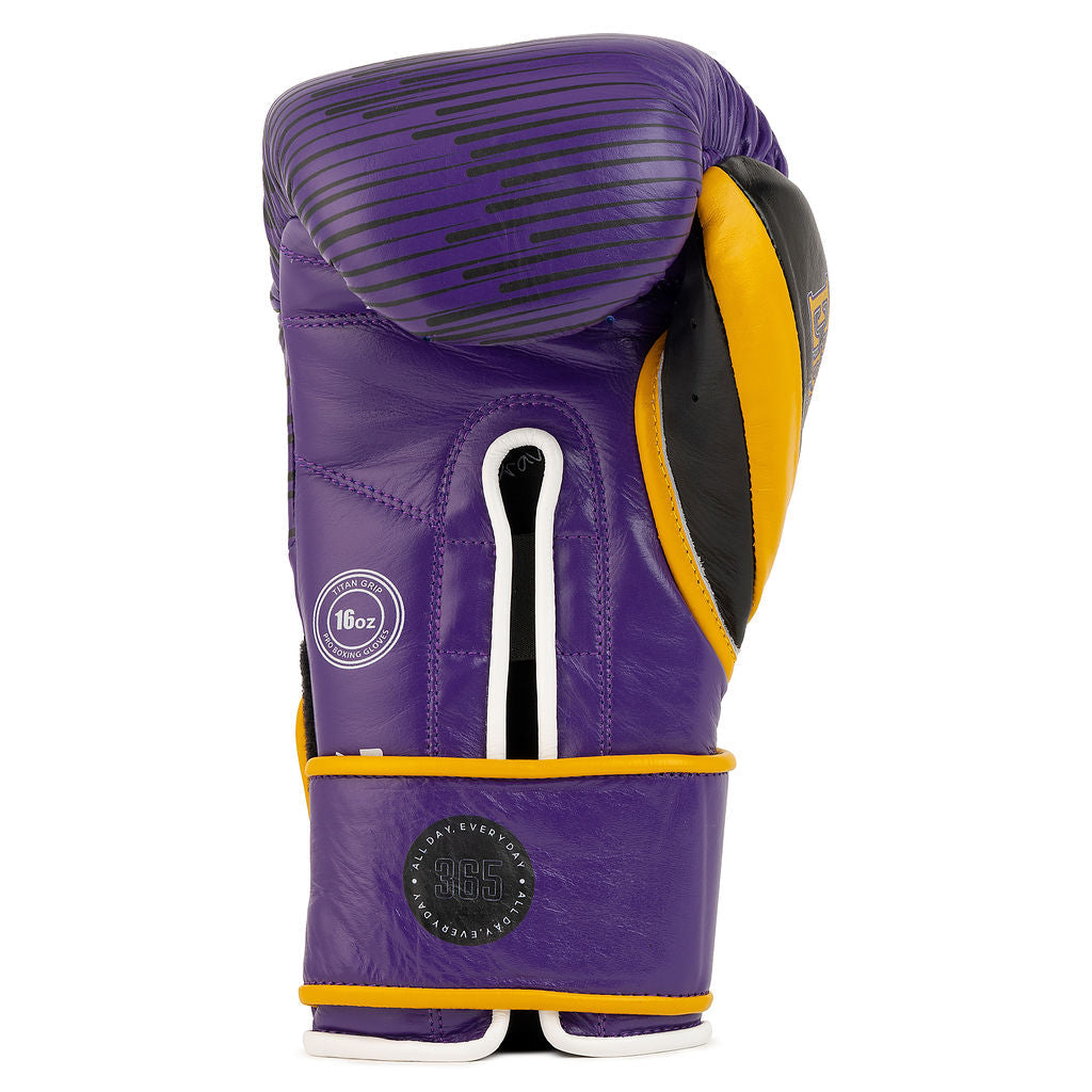 Bravose Limited Edition 16oz Velcro Boxing Gloves – “ALL DAY, EVERY DAY” Purple & Yellow