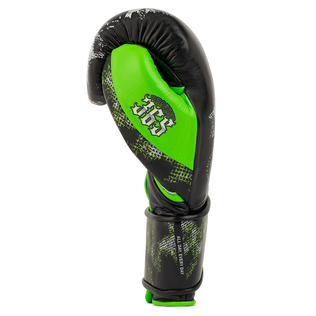 Bravose Limited Edition 16oz Velcro Boxing Gloves – Black & Green