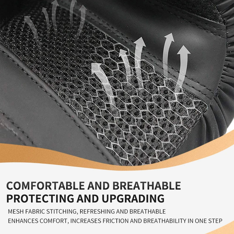 NNEOBA 8oz PU Leather Boxing Gloves Unisex Training Gloves Black