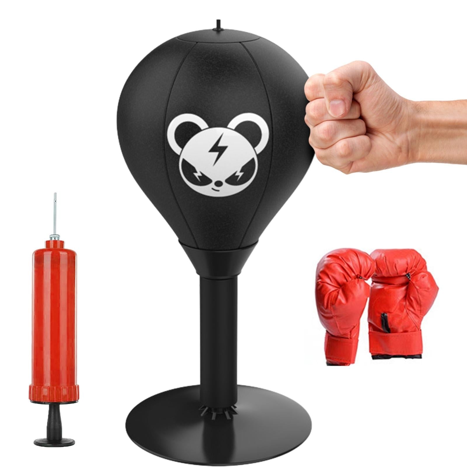 NNEDSZ Desktop Speed Ball For Boxing Training - Bear Design With Gloves & Pump - Bear+Children Gloves+Pump
