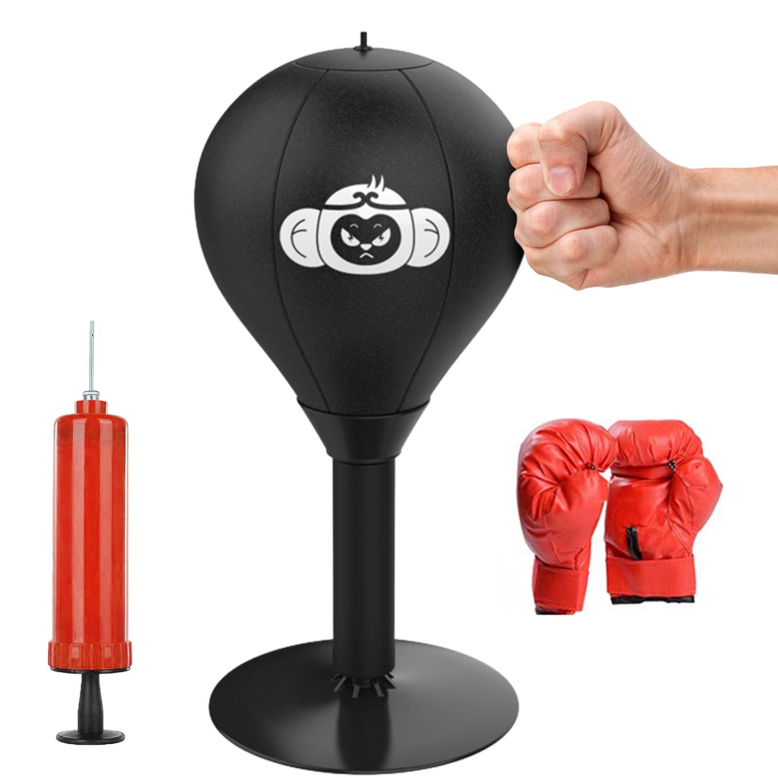 NNEDSZ Desktop Speed Ball For Boxing Training - Bear Design With Gloves & Pump - Bear+Children Gloves+Pump